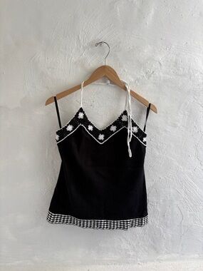 Ann Taylor Loft crochet flower halter top